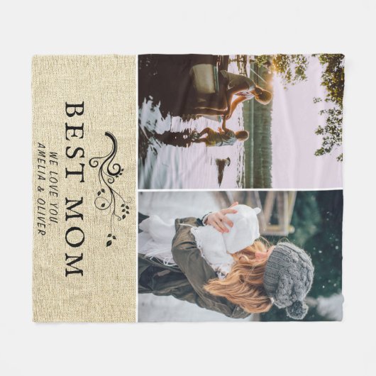Best mam Rustic Foliage 2 Aangepaste foto's Moeder Fleece Deken (Voorkant (Horizontaal))
