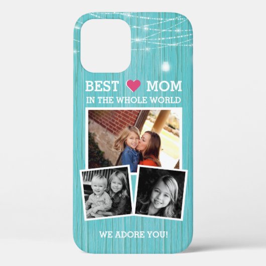 Best mam String Lights Hood Family Photo Collage Case-Mate iPhone Case (Achterkant)