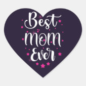 Best mam Text en Little Stars Hart Sticker (Voorkant)