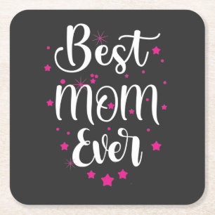 Best mam Text en Little Stars Kartonnen Onderzetters