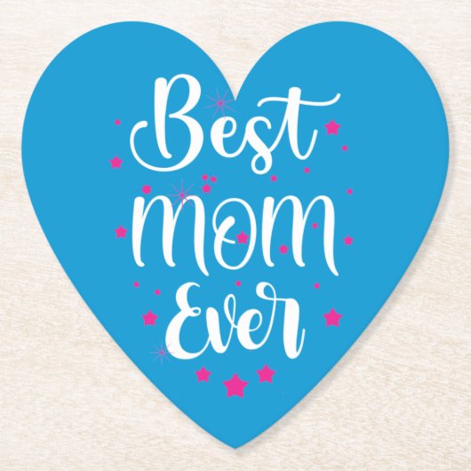 Best mam Text en Little Stars Kartonnen Onderzetters (Voorkant)