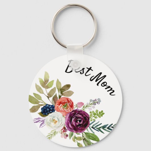 Best Mam Waterverf Floral Spring Sleutelhanger (Voorkant)