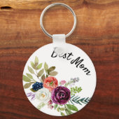 Best Mam Waterverf Floral Spring Sleutelhanger (Voorkant)