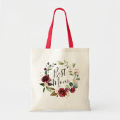 Best Mam Waterverf Roos Burgundy Floral Wreath Tote Bag (Voorkant)