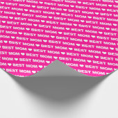 Best mam White op Hot Pink Wrapping Paper Cadeaupapier (Hoek)