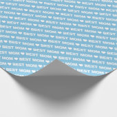 Best mam White op Light Blue Wrapping Paper Cadeaupapier (Hoek)