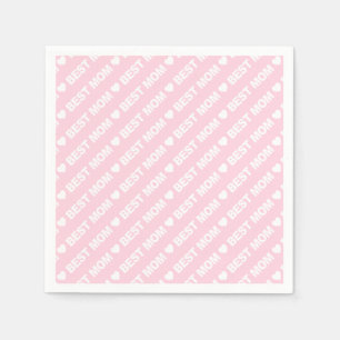 Best mam White op Light Pink Paper Napkin Servet