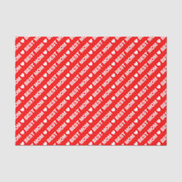 Best mam White op papier met rood weefsel
