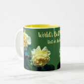 Best Mam Yellow Roses Floral gepersonaliseerd Tweekleurige Koffiemok (Voorkant links)