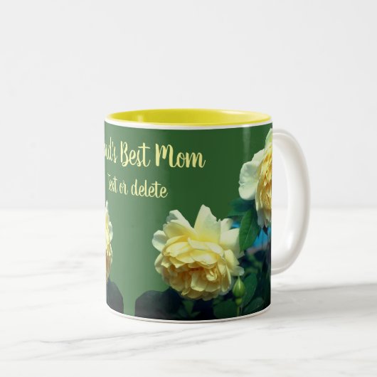 Best Mam Yellow Roses Floral gepersonaliseerd Tweekleurige Koffiemok (Voorkant rechts)