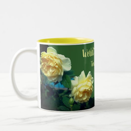 Best Mam Yellow Roses Floral gepersonaliseerd Tweekleurige Koffiemok (Links)
