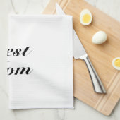 Best mam zwart wit klassiek script elegant schatti theedoek (Quarter Fold)