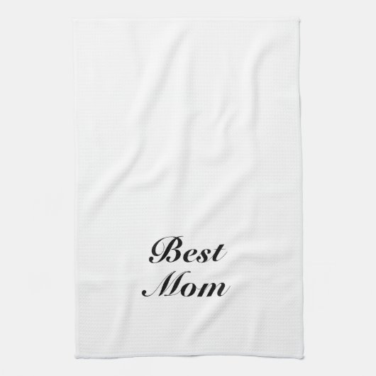 Best mam zwart wit klassiek script elegant schatti theedoek (Verticaal)