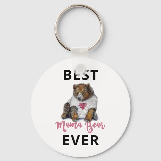 Best Mama Beer Ever Button Sleutelhanger (Voorkant)