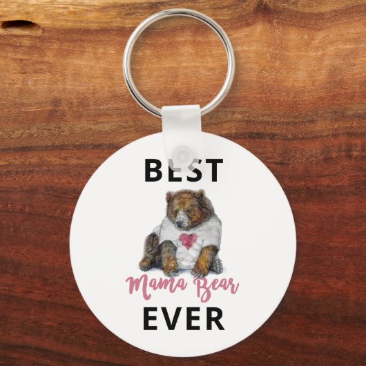 Best Mama Beer Ever Button Sleutelhanger (Voorkant)
