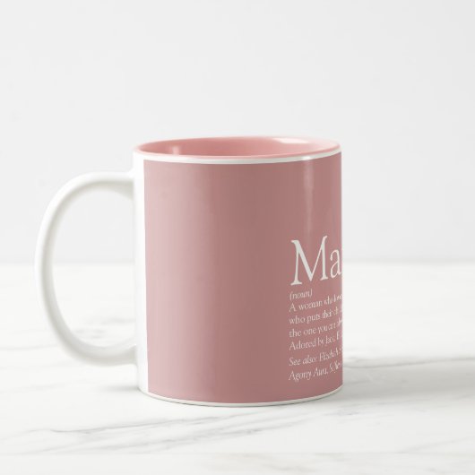 Best Mama Definition Quote Fun Pink Tweekleurige Koffiemok (Links)
