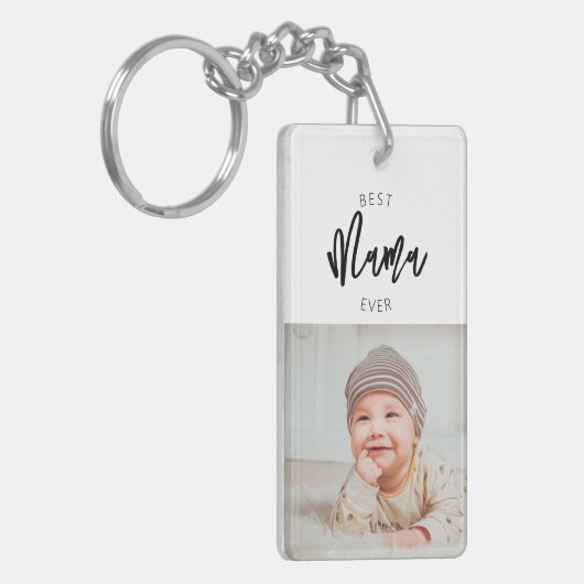 Best Mama Ever Custom Photo Sleutelhanger voor moe (Voorkant Links)