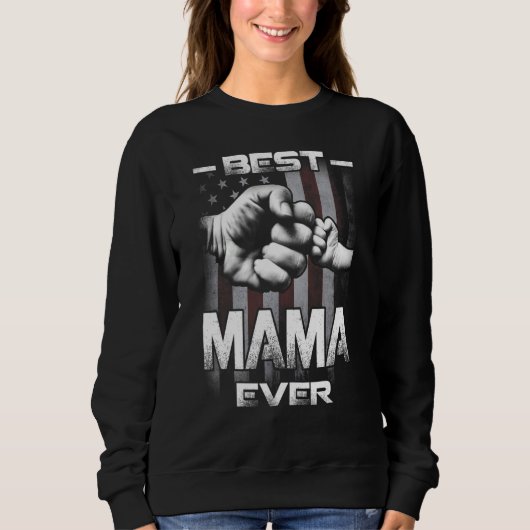 Best Mama Ever Fist bump USA Flag Mother's Day Trui (Voorkant)