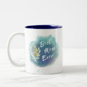 Best Mama Ever Moeder Waterverf Floral Blue Mok (Links)