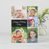 Best mama Photo Collage Birthday Flat Kaart (Staand voorkant)