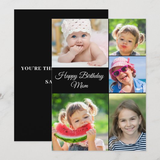 Best mama Photo Collage Birthday Flat Kaart (Voorkant / Achterkant)