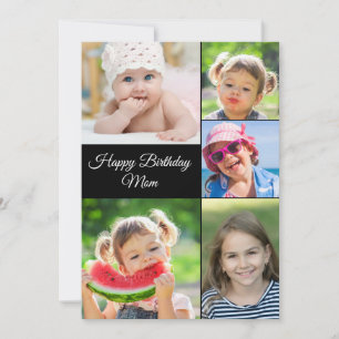 Best mama Photo Collage Birthday Flat Kaart