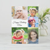 Best mama Photo Collage Birthday Flat Kaart (Staand voorkant)