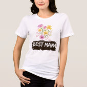 Best Mama Watercolour Flowers t shirt (Voorkant)