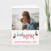 Best Mama Waterverf Roos Floral Moeder Day Foto Kaart (Voorkant)