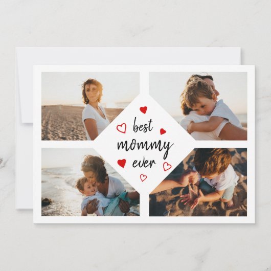 Best mammie Ever Typografie 4 Foto's Moederdag Kaart (Voorkant)