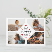 Best mammie Ever Typografie 4 Foto's Moederdag Kaart (Staand voorkant)