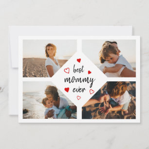 Best mammie Ever Typografie 4 Foto's Moederdag Kaart