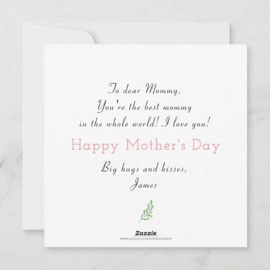 Best mammie Moederdag Floral - Aangepaste foto Feestdagenkaart (Achterkant)