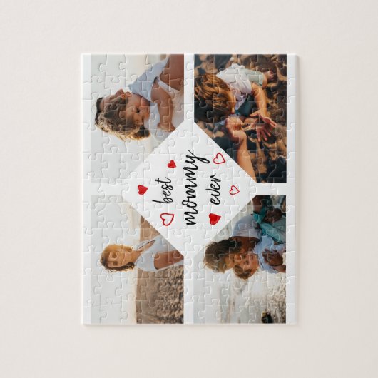 Best mammie ooit 4 Foto Collage Moederdag Gift Legpuzzel (Verticaal)