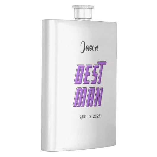 Best Man bewerkbare namen en data Flacon (Rechts)