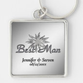Best Man Black and White Custom Keychains Sleutelhanger (Voorkant)