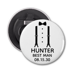 Best Man Black Bow Stropdas Button Flesopener