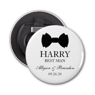 Best Man Black Bow Stropdas Button Flesopener