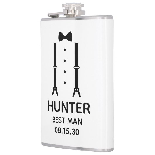 Best Man Black Bow Stropdas Heupfles (Links)