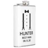 Best Man Black Bow Stropdas Heupfles (Rechts)