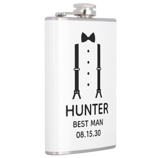 Best Man Black Bow Stropdas Heupfles (Rechts)