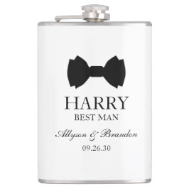 Best Man Black Bow Stropdas Heupfles