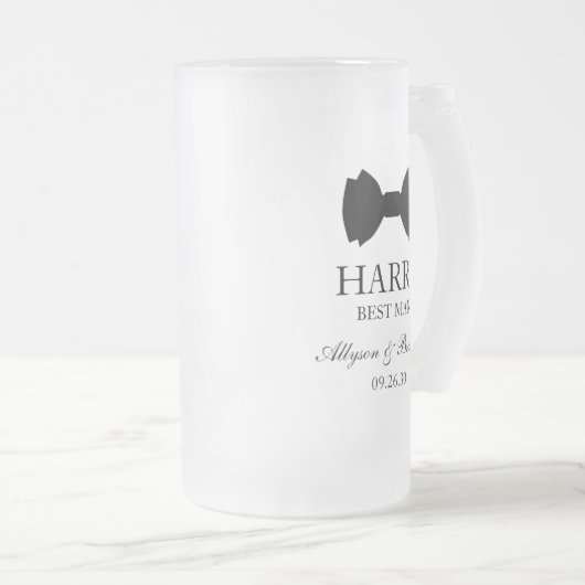 Best Man Black Bow Stropdas Matglas Bierpul (Voorkant rechts)