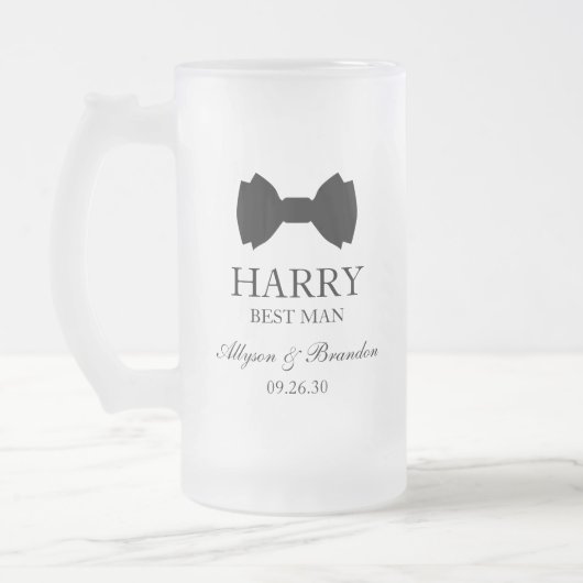 Best Man Black Bow Stropdas Matglas Bierpul (Links)
