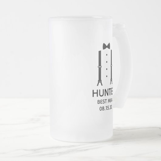 Best Man Black Bow Stropdas Matglas Bierpul (Voorkant rechts)