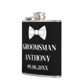 Best Man Black Elegant Simple Gifts Wedding Heupfles (Links)