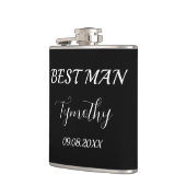 Best Man Black Elegant Simple Gifts Wedding Heupfles (Links)