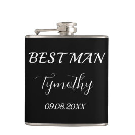 Best Man Black Elegant Simple Gifts Wedding Heupfles