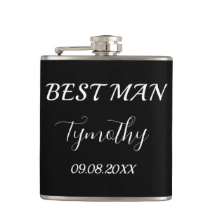 Best Man Black Elegant Simple Gifts Wedding Heupfles
