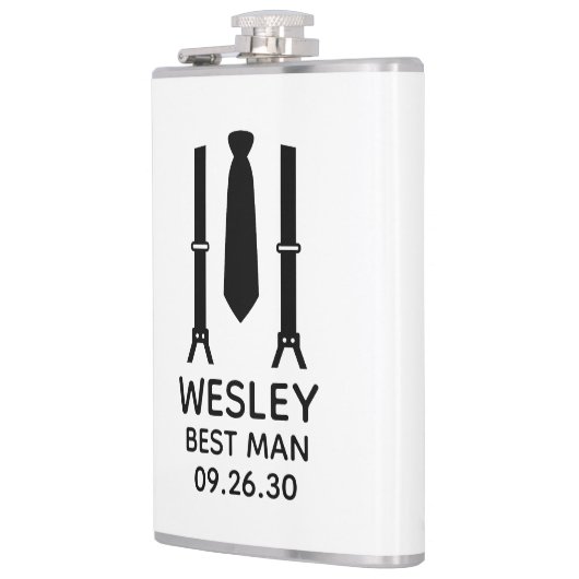 Best Man Black Stropdas Heupfles (Links)